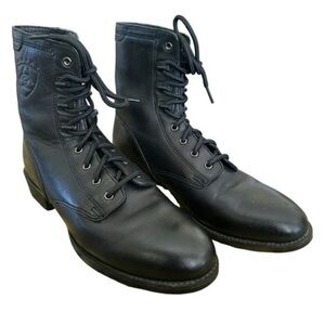 ARIAT BLACK HERITAGE LACER LEATHER BOOTS 33501 SIZE 6B